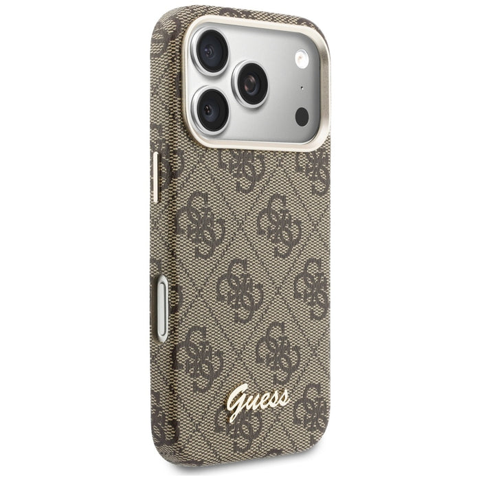 Калъф Guess 4G Script MagSafe за iPhone 17 Pro - кафяв