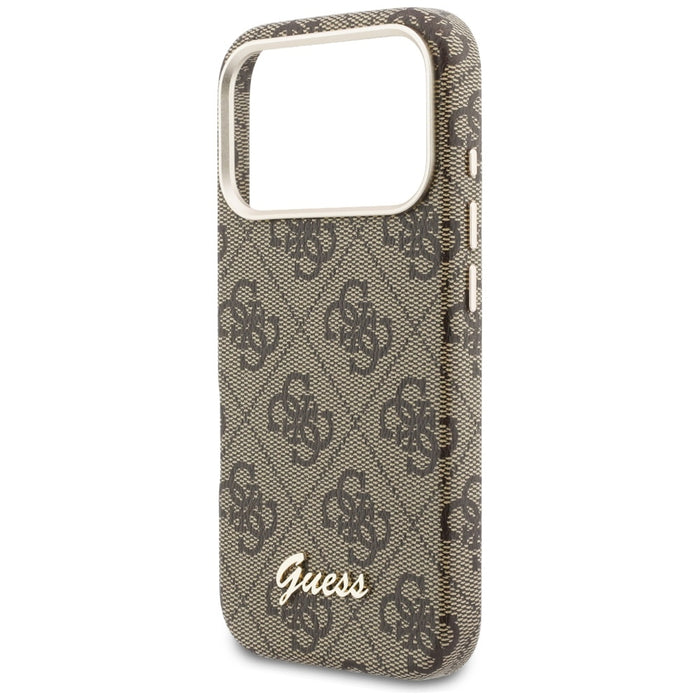 Калъф Guess 4G Script MagSafe за iPhone 17 Pro - кафяв