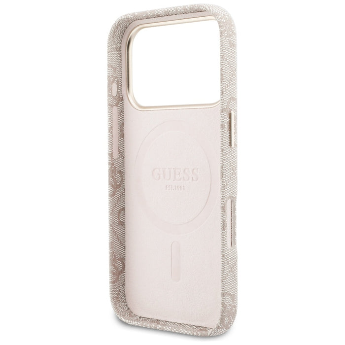 Калъф Guess 4G Script MagSafe за iPhone 17 Pro - розов