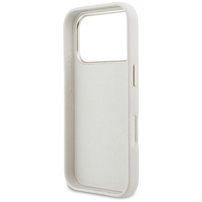 Калъф Guess FW Resin Logo за iPhone 17 Pro - бежов