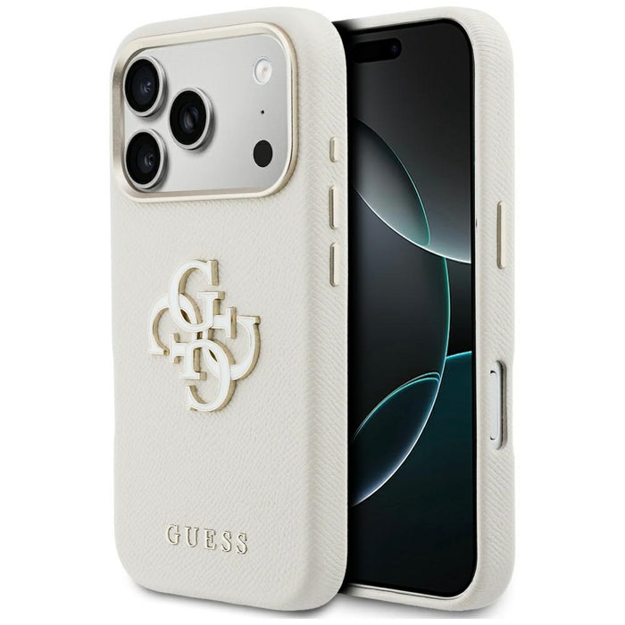 Калъф Guess FW Resin Logo за iPhone 17 Pro Max - бежов
