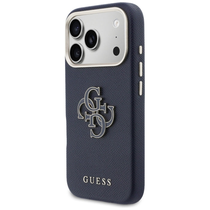 Калъф Guess FW Resin Logo за iPhone 17 Pro Max - син