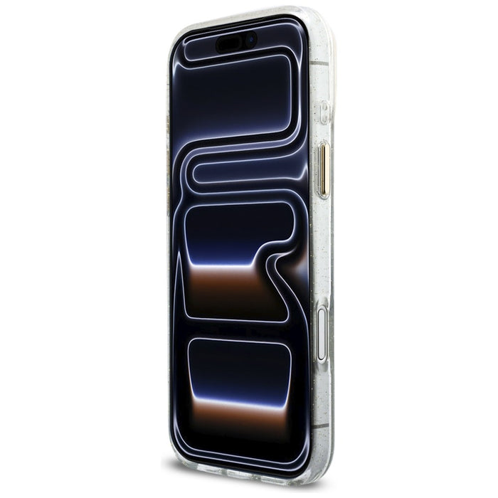 Калъф Guess IML Glitters Script Strap MagSafe за iPhone 17 Pro Max - прозрачен