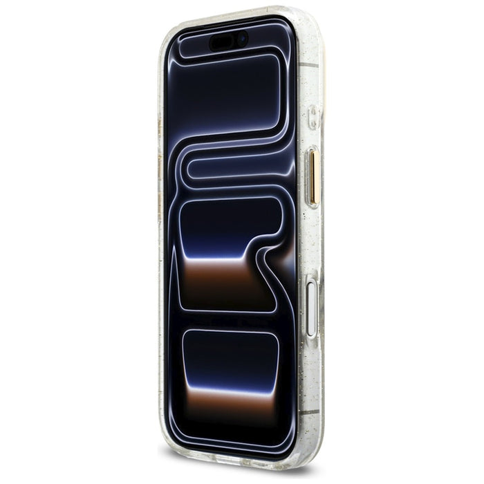 Калъф Guess IML Glitters Script Strap MagSafe за iPhone 17 Pro - прозрачен