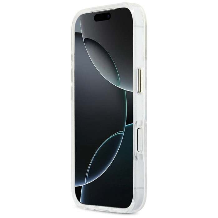 Калъф Guess IML Gradient Script Metal MagSafe за iPhone 17 Pro Max - бял