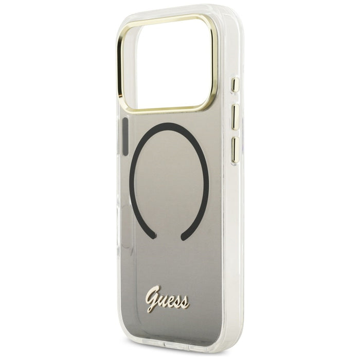 Калъф Guess IML Gradient Script Metal MagSafe за iPhone 17 Pro Max - черен