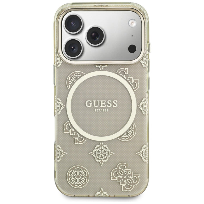 Калъф Guess IML Peony Dot MagSafe за iPhone 17 Pro - бежов