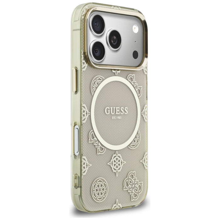 Калъф Guess IML Peony Dot MagSafe за iPhone 17 Pro - бежов