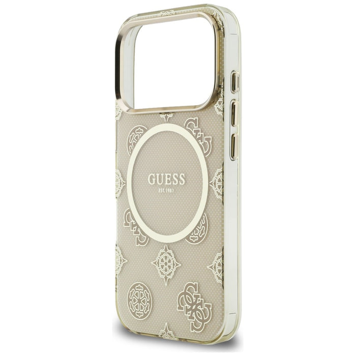 Калъф Guess IML Peony Dot MagSafe за iPhone 17 Pro - бежов