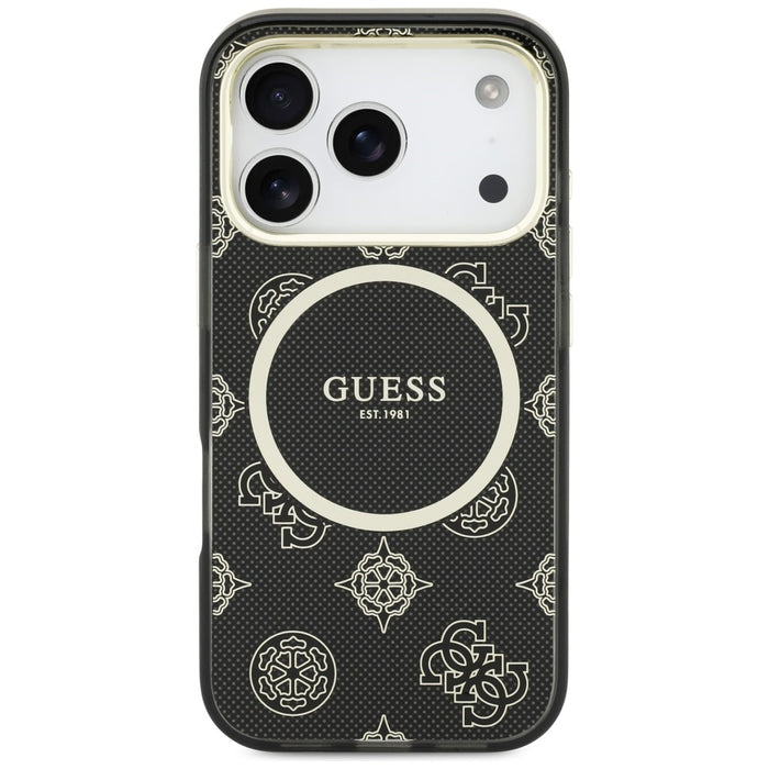 Калъф Guess IML Peony Dot MagSafe за iPhone 17 Pro - черен