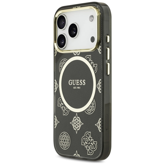 Калъф Guess IML Peony Dot MagSafe за iPhone 17 Pro - черен