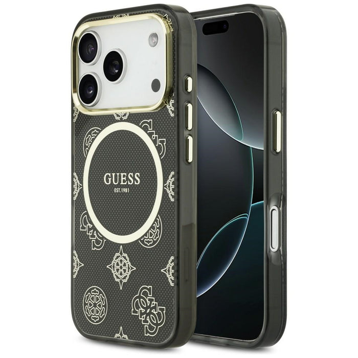 Калъф Guess IML Peony Dot MagSafe за iPhone 17 Pro - черен
