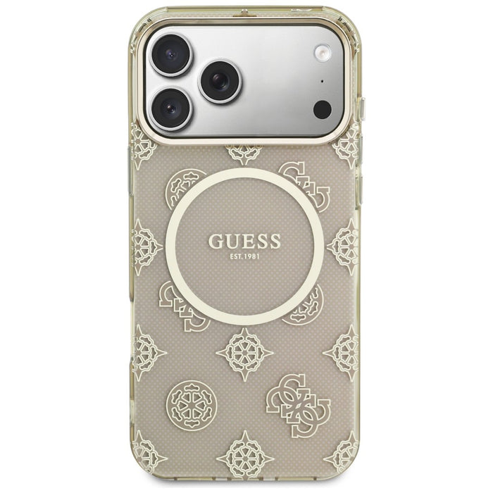 Калъф Guess IML Peony Dot MagSafe за iPhone 17 Pro Max - бежов