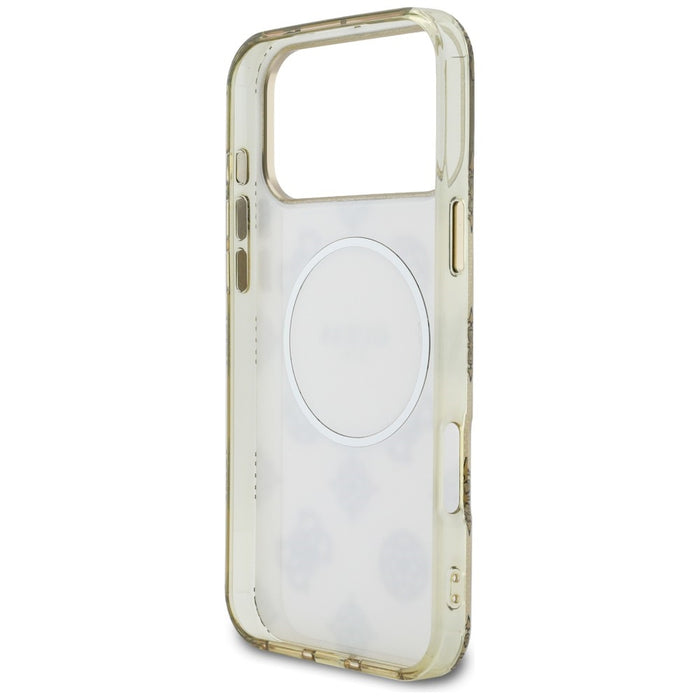 Калъф Guess IML Peony Dot MagSafe за iPhone 17 Pro Max - бежов