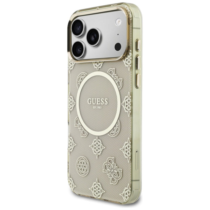 Калъф Guess IML Peony Dot MagSafe за iPhone 17 Pro Max - бежов