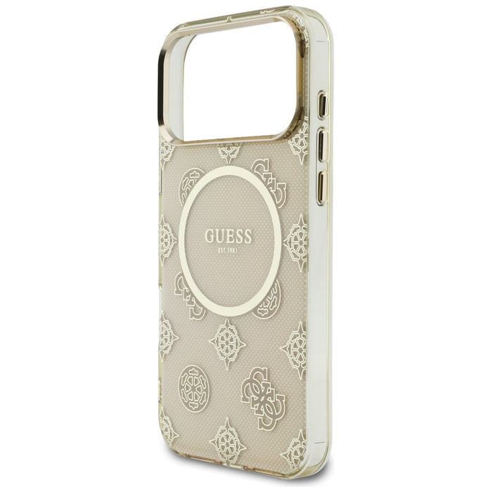 Калъф Guess IML Peony Dot MagSafe за iPhone 17 Pro Max - бежов