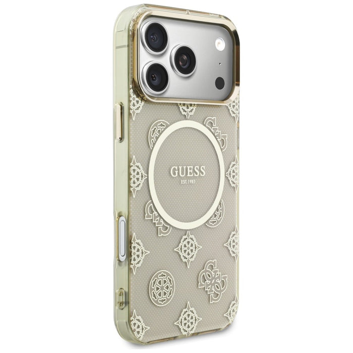 Калъф Guess IML Peony Dot MagSafe за iPhone 17 Pro Max - бежов