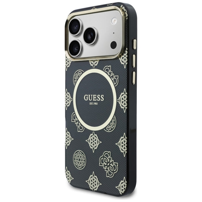 Калъф Guess IML Peony Dot MagSafe за iPhone 17 Pro Max - черен