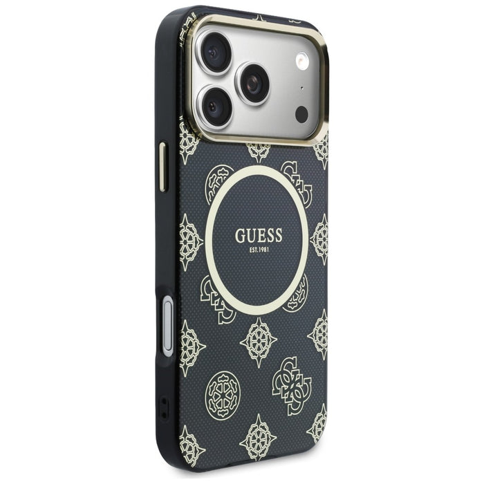 Калъф Guess IML Peony Dot MagSafe за iPhone 17 Pro Max - черен