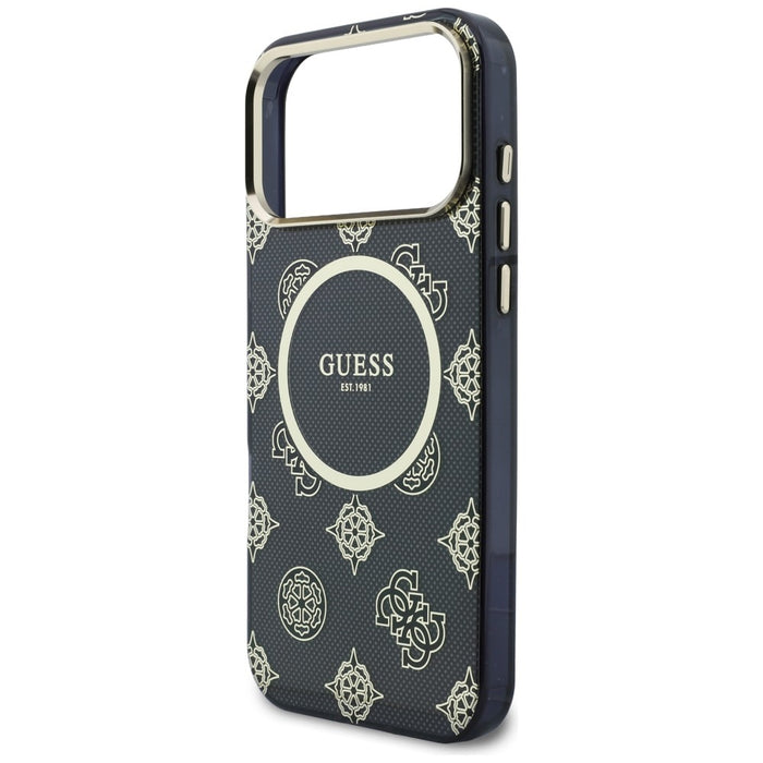 Калъф Guess IML Peony Dot MagSafe за iPhone 17 Pro Max - черен