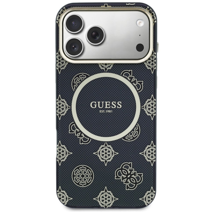 Калъф Guess IML Peony Dot MagSafe за iPhone 17 Pro Max - черен