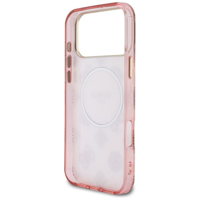 Калъф Guess IML Peony Dot MagSafe за iPhone 17 Pro Max - розов