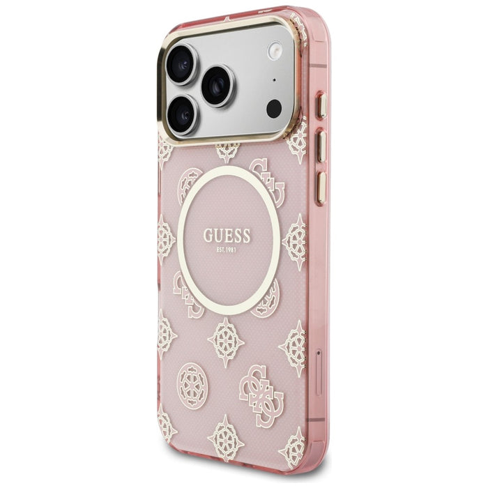 Калъф Guess IML Peony Dot MagSafe за iPhone 17 Pro Max - розов