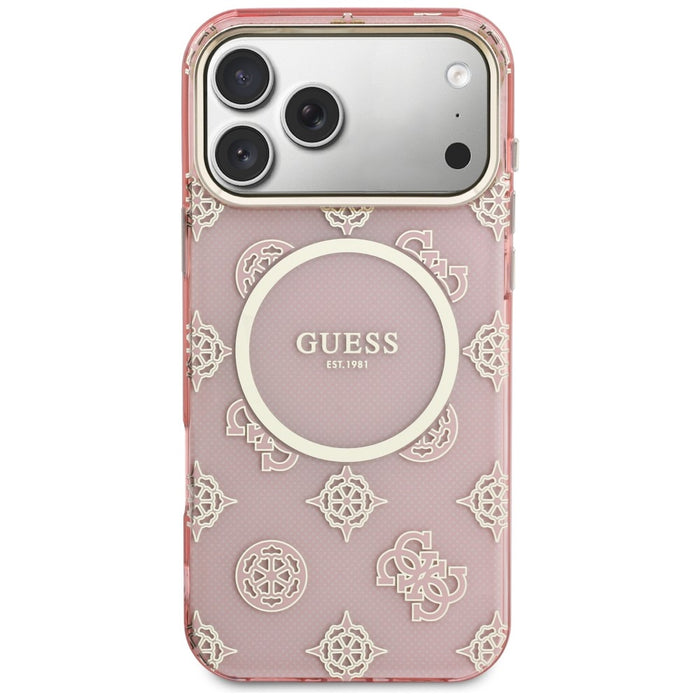 Калъф Guess IML Peony Dot MagSafe за iPhone 17 Pro Max - розов