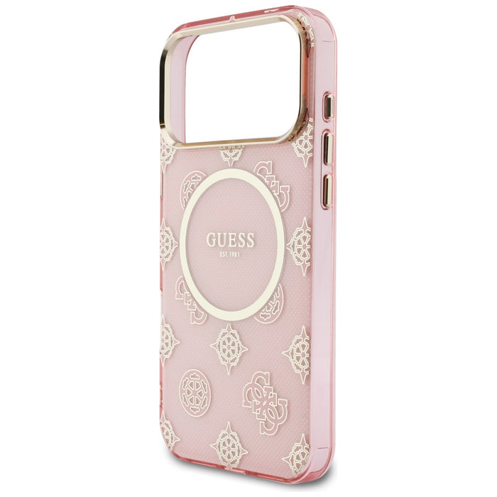 Калъф Guess IML Peony Dot MagSafe за iPhone 17 Pro Max - розов