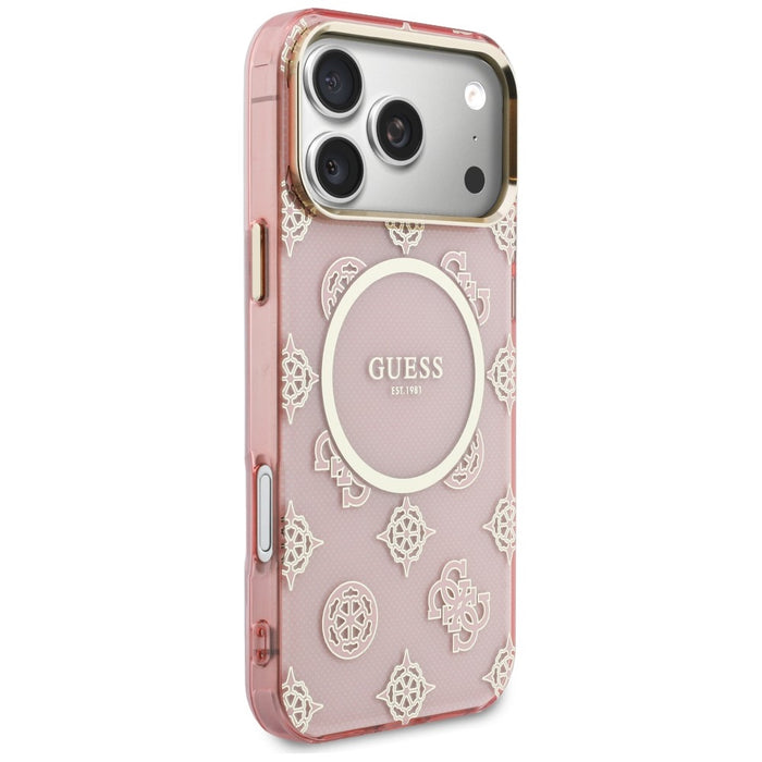 Калъф Guess IML Peony Dot MagSafe за iPhone 17 Pro Max - розов
