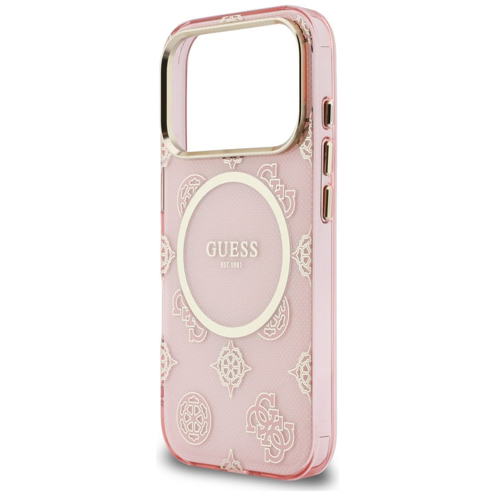 Калъф Guess IML Peony Dot MagSafe за iPhone 17 Pro - розов
