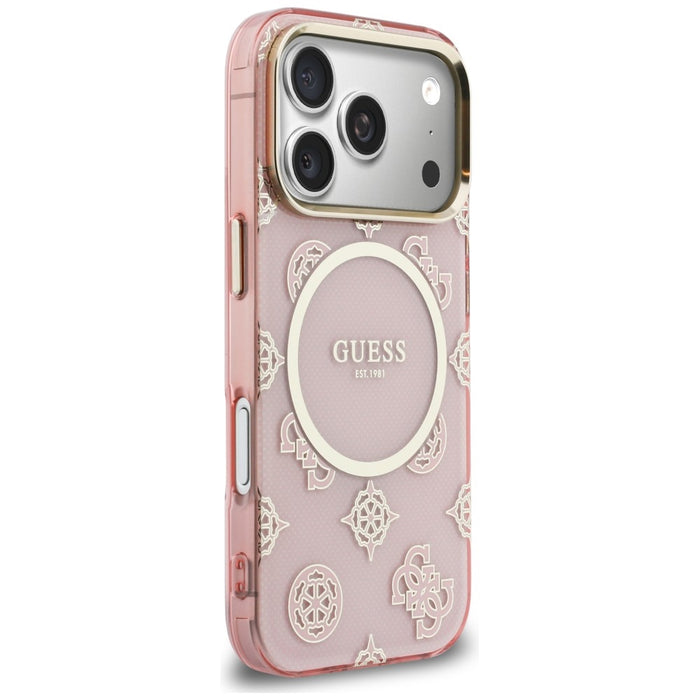 Калъф Guess IML Peony Dot MagSafe за iPhone 17 Pro - розов
