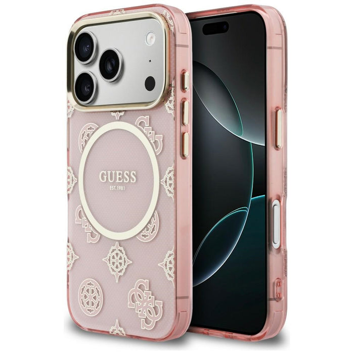Калъф Guess IML Peony Dot MagSafe за iPhone 17 Pro - розов