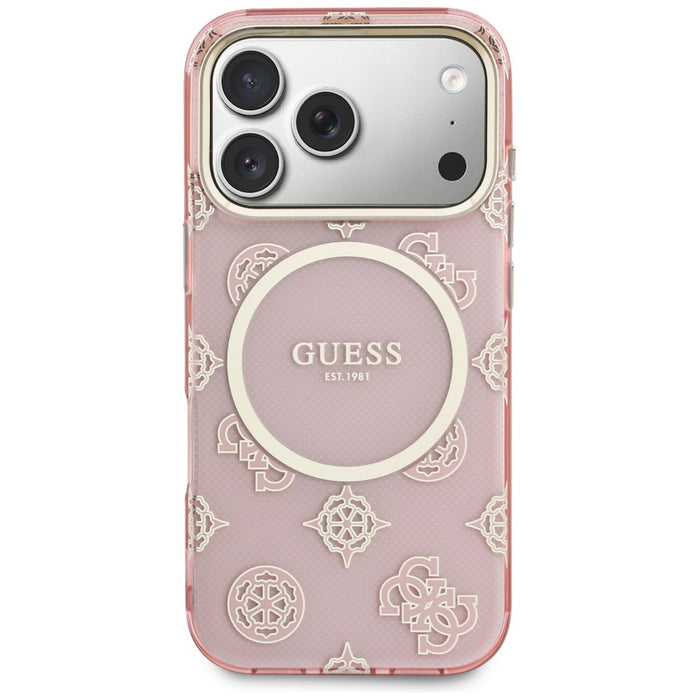 Калъф Guess IML Peony Dot MagSafe за iPhone 17 Pro - розов