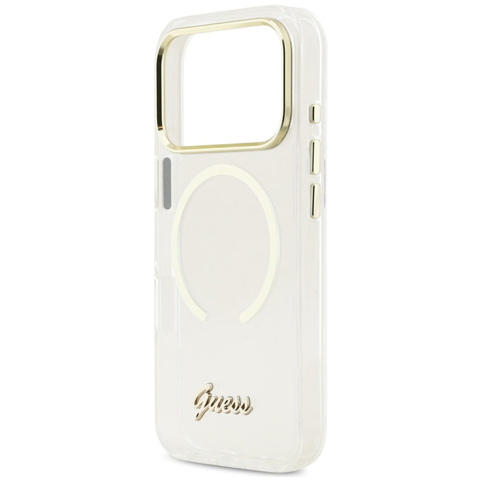 Калъф Guess IML Script Metal MagSafe за iPhone 17 Pro Max - прозрачен