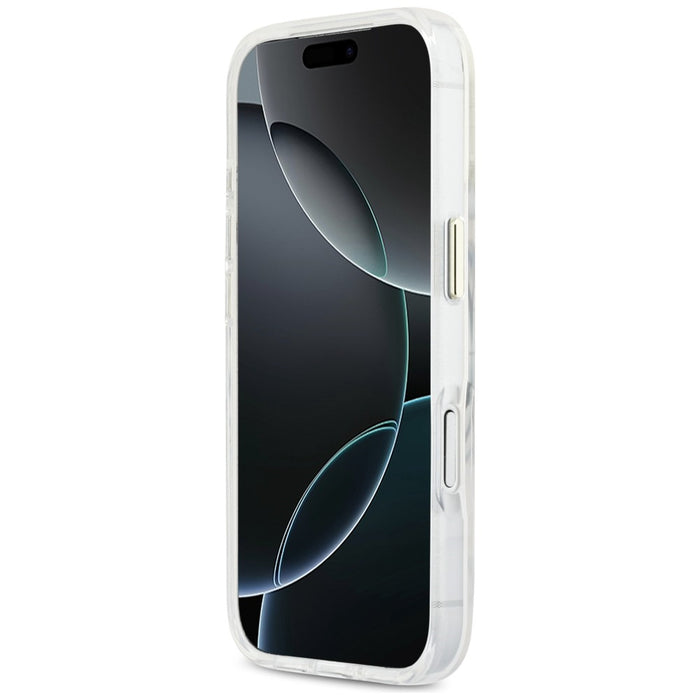 Метален калъф Guess IML Script MagSafe за iPhone 17 Pro - прозрачен