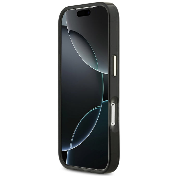 Метален калъф Guess IML Script MagSafe за iPhone 17 Pro - черен и кафяв