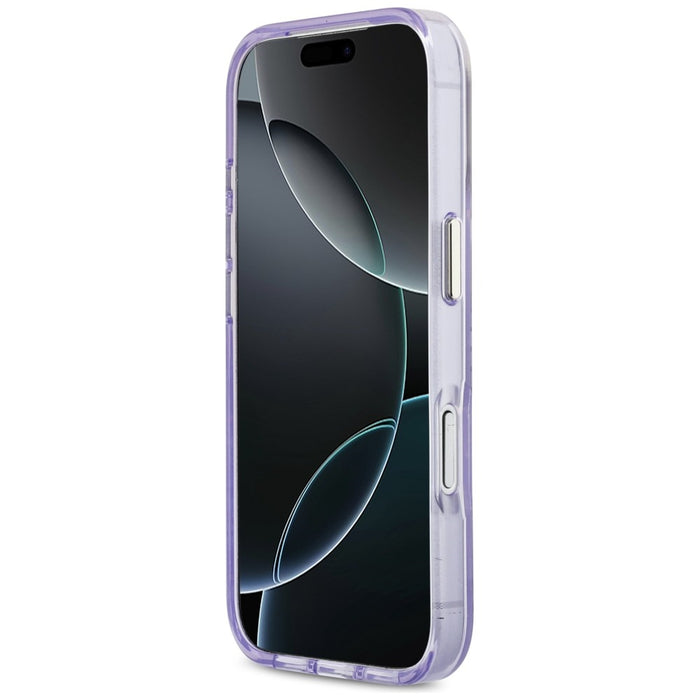 Калъф Guess IML Shell Script Metal MagSafe за iPhone 17 Pro Max - лилав