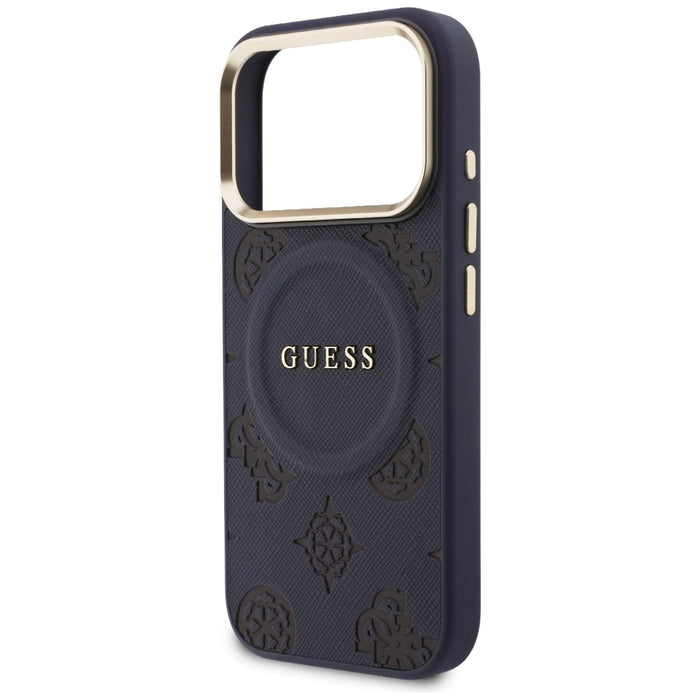 Калъф Guess Peony Hot Stamp MagSafe за iPhone 17 Pro Max - син