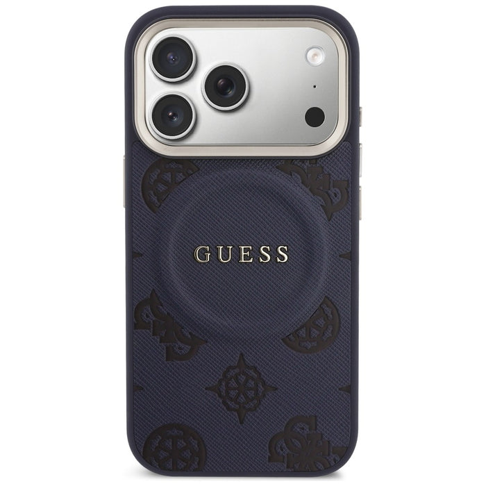 Калъф Guess Peony Hot Stamp MagSafe за iPhone 17 Pro - син