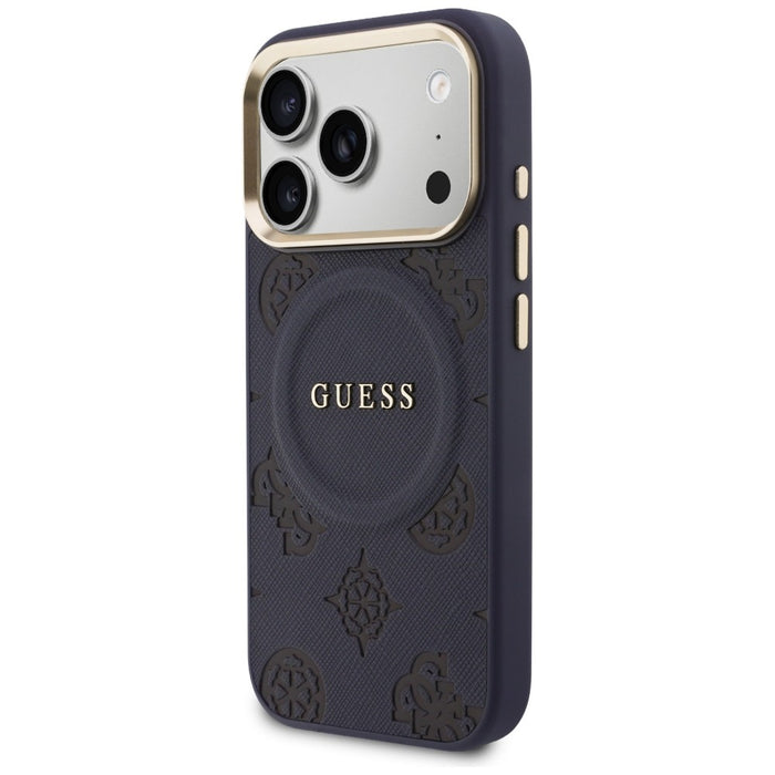 Калъф Guess Peony Hot Stamp MagSafe за iPhone 17 Pro - син