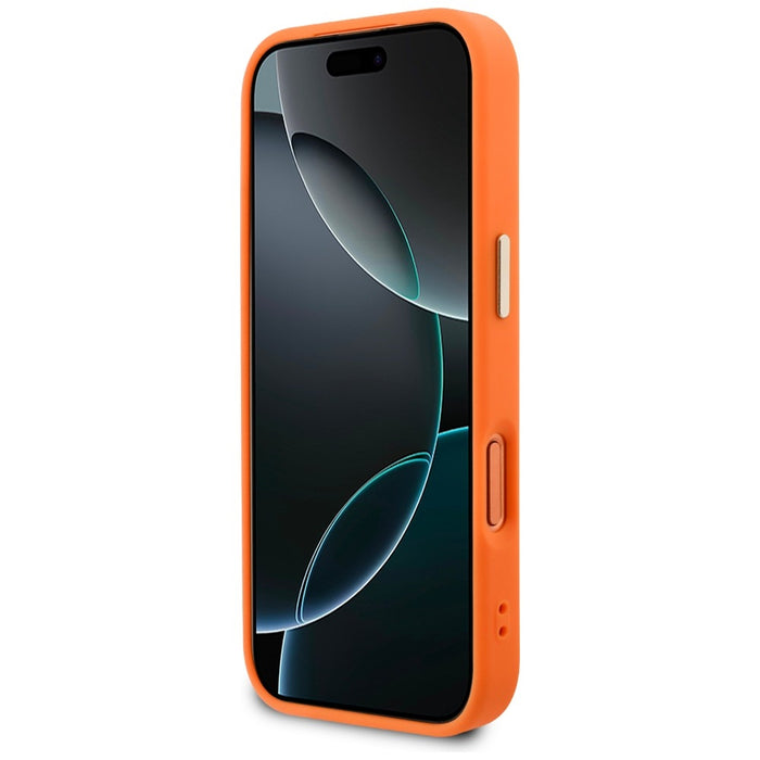 Калъф Guess Peony Hot Stamp MagSafe за iPhone 17 Pro - оранжев