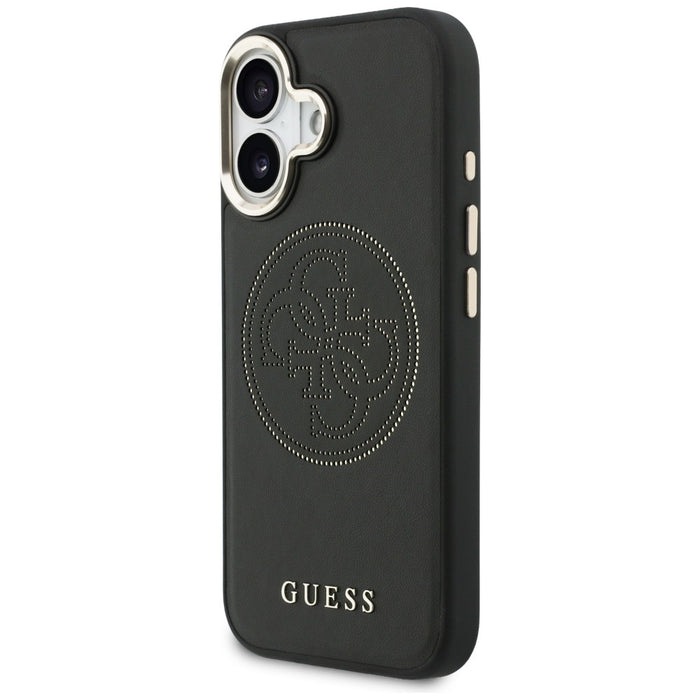 Перфориран калъф Guess 4G MagSafe за iPhone 17 - черен