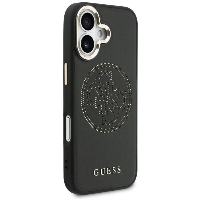 Перфориран калъф Guess 4G MagSafe за iPhone 17 - черен
