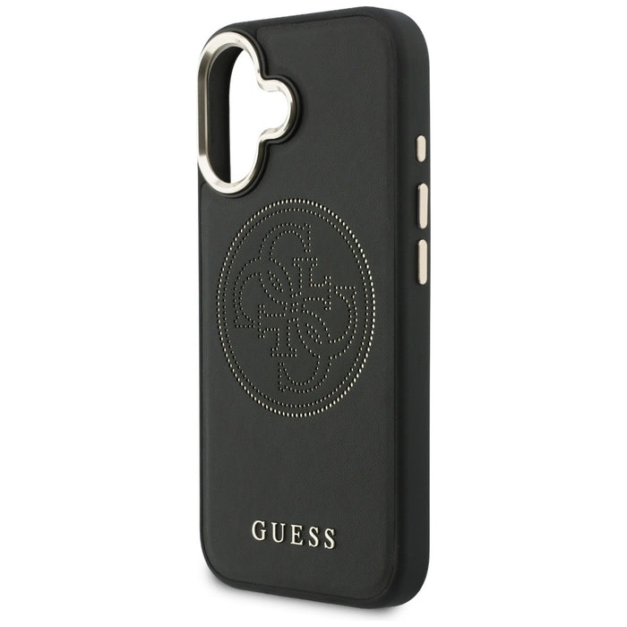 Перфориран калъф Guess 4G MagSafe за iPhone 17 - черен