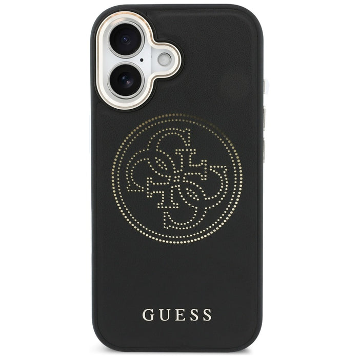 Перфориран калъф Guess 4G MagSafe за iPhone 17 - черен