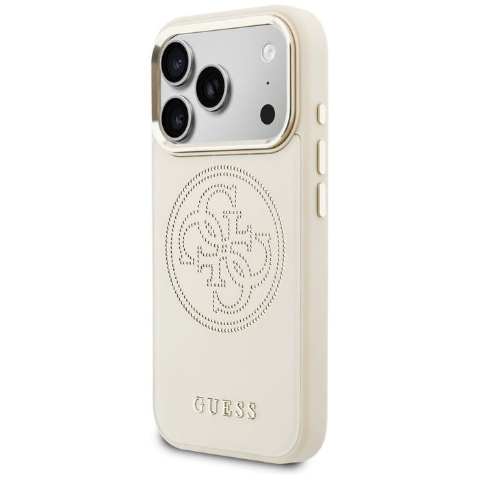 Перфориран калъф Guess 4G MagSafe за iPhone 17 Pro - бежов