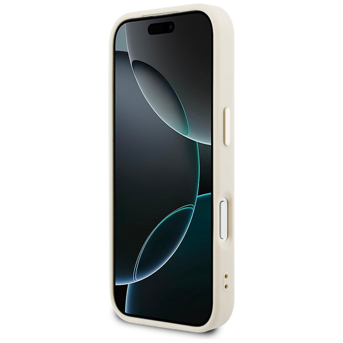 Перфориран калъф Guess 4G MagSafe за iPhone 17 Pro - бежов