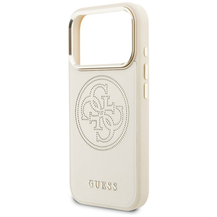 Перфориран калъф Guess 4G MagSafe за iPhone 17 Pro - бежов