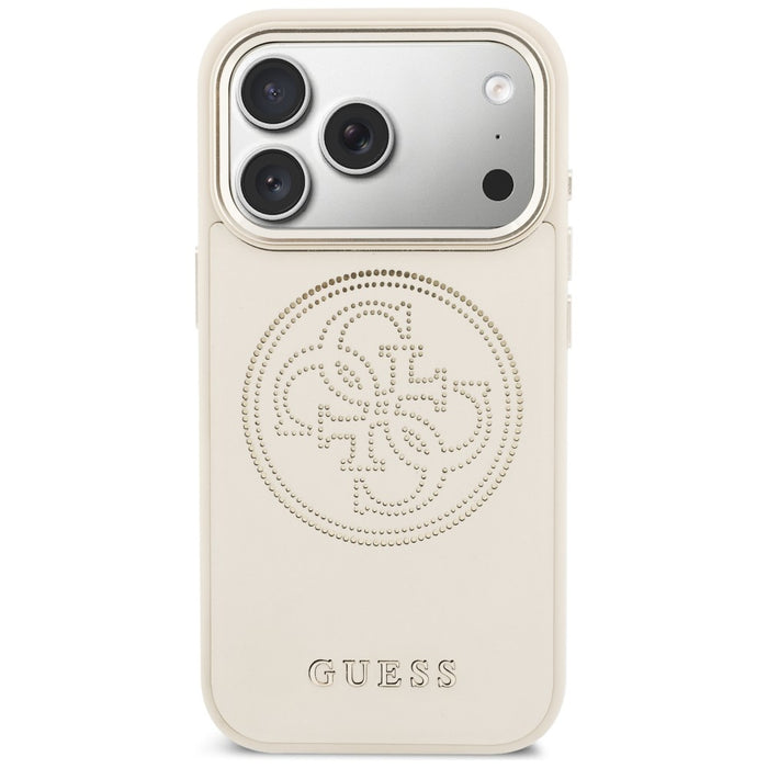 Перфориран калъф Guess 4G MagSafe за iPhone 17 Pro - бежов